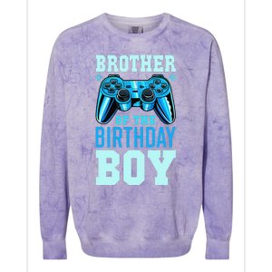 Brother of the Birthday Matching Video Gamer Birthday Colorblast Crewneck Sweatshirt