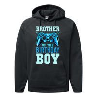 Brother of the Birthday Matching Video Gamer Birthday Performance Fleece Hoodie