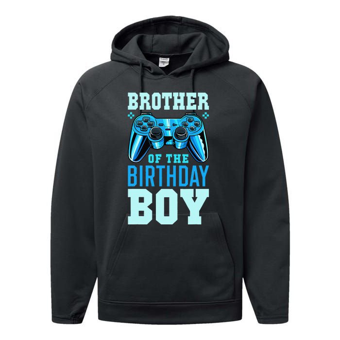 Brother of the Birthday Matching Video Gamer Birthday Performance Fleece Hoodie