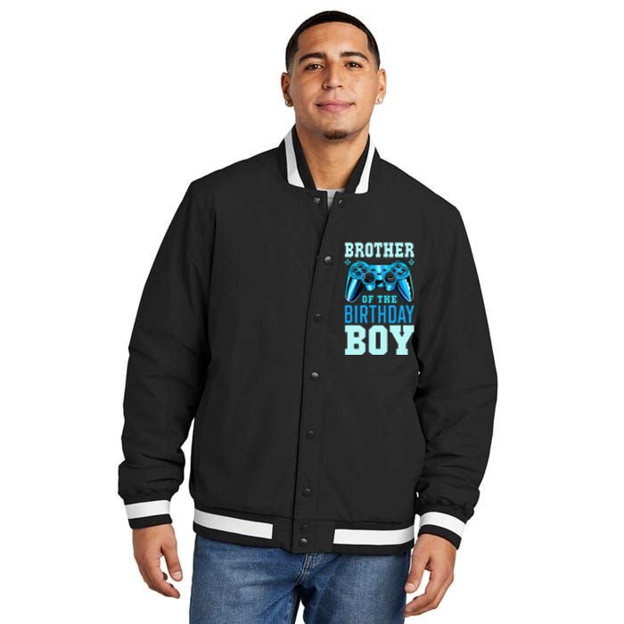 Brother of the Birthday Matching Video Gamer Birthday Insulated Varsity Jacket