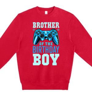 Brother of the Birthday Matching Video Gamer Birthday Premium Crewneck Sweatshirt