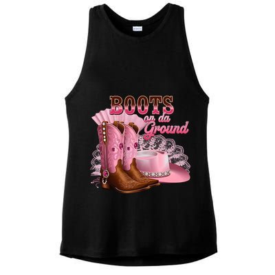 Boots On The Ground, Cowgirl Linedance, Boot Cowboy Western Ladies PosiCharge Tri-Blend Wicking Tank