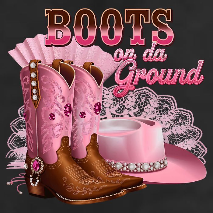 Boots On The Ground, Cowgirl Linedance, Boot Cowboy Western 7 Panel Mesh Trucker Snapback Hat