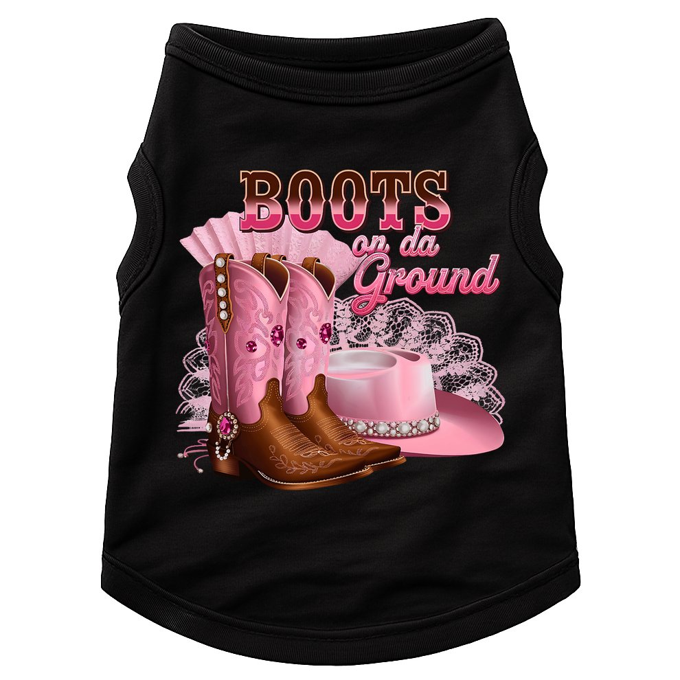 Boots On The Ground, Cowgirl Linedance, Boot Cowboy Western Doggie Tank