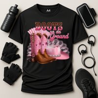 Boots On The Ground, Cowgirl Linedance, Boot Cowboy Western Cooling Performance Crew T-Shirt