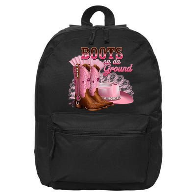 Boots On The Ground, Cowgirl Linedance, Boot Cowboy Western 16 in Basic Backpack