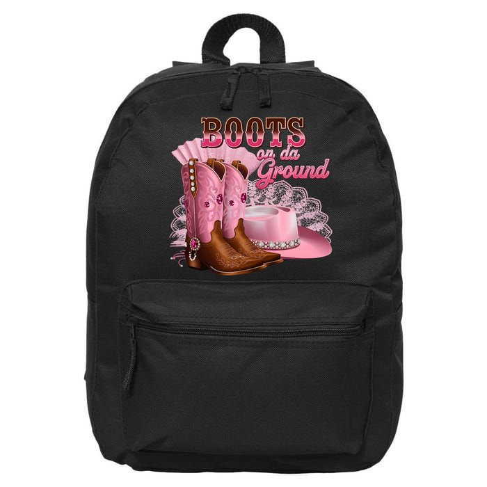 Boots On The Ground, Cowgirl Linedance, Boot Cowboy Western 16 in Basic Backpack