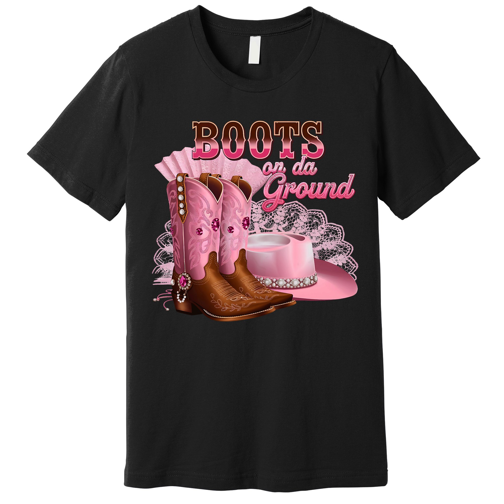 Boots On The Ground, Cowgirl Linedance, Boot Cowboy Western Premium T-Shirt