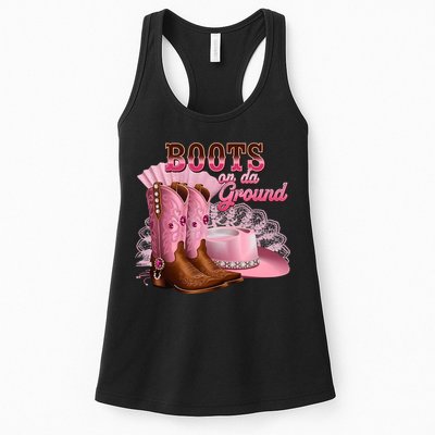 Boots On The Ground, Cowgirl Linedance, Boot Cowboy Western Womens Tank Top