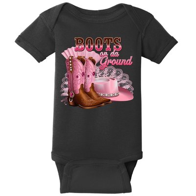 Boots On The Ground, Cowgirl Linedance, Boot Cowboy Western Baby Bodysuit