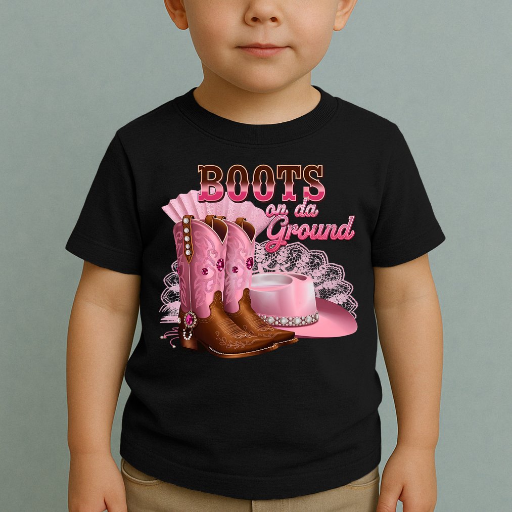 Boots On The Ground, Cowgirl Linedance, Boot Cowboy Western Toddler T-Shirt