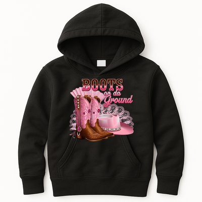 Boots On The Ground, Cowgirl Linedance, Boot Cowboy Western Kids Hoodie