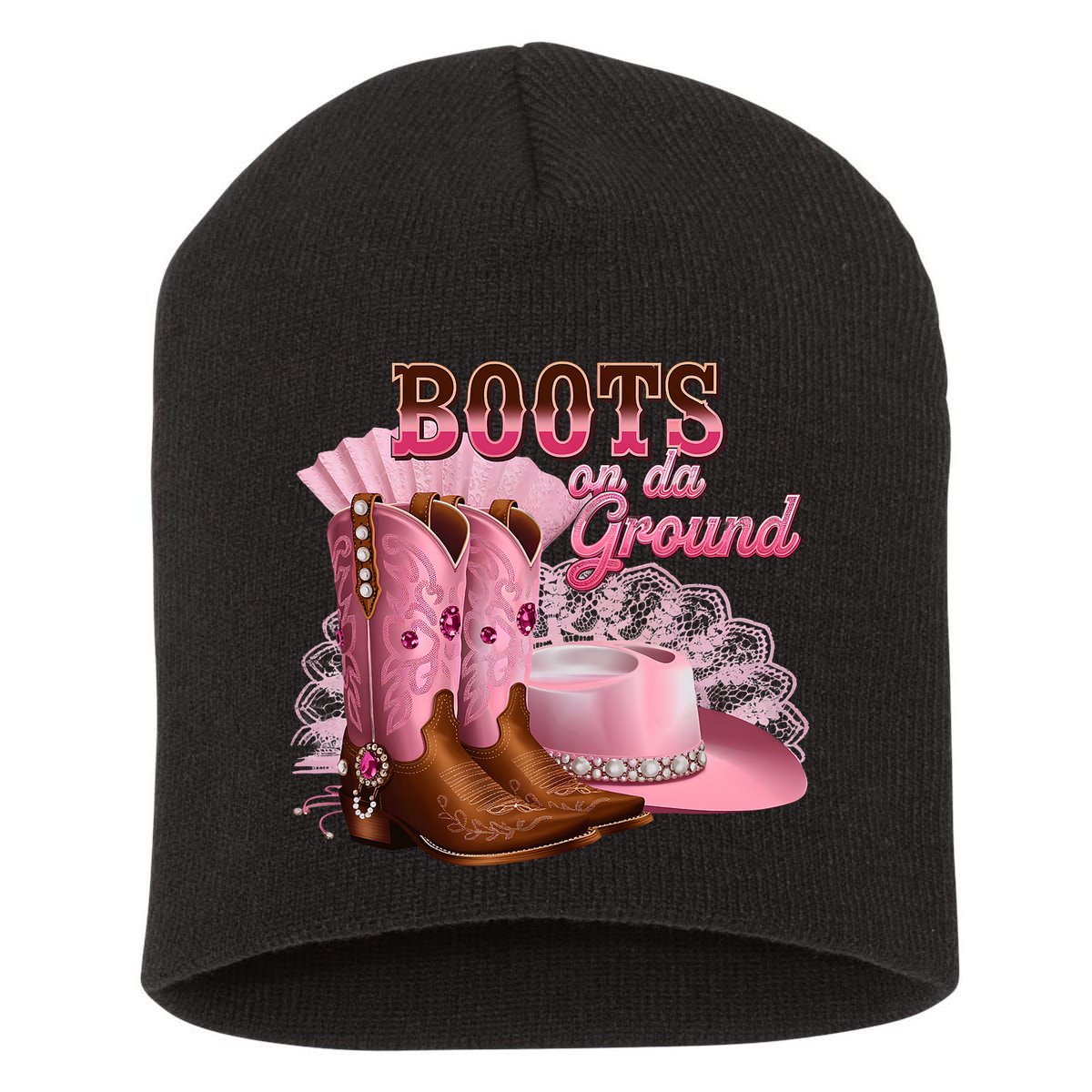Boots On The Ground, Cowgirl Linedance, Boot Cowboy Western Short Acrylic Beanie