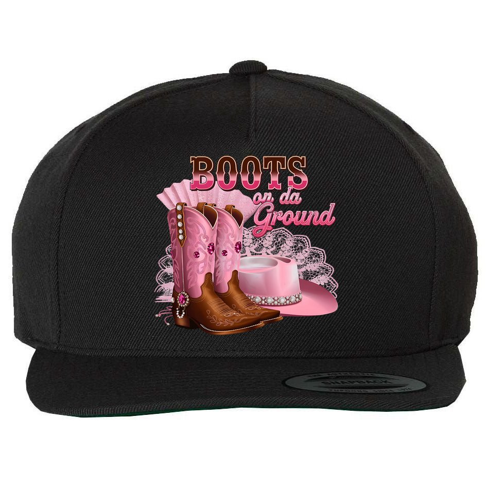 Boots On The Ground, Cowgirl Linedance, Boot Cowboy Western Wool Snapback Cap