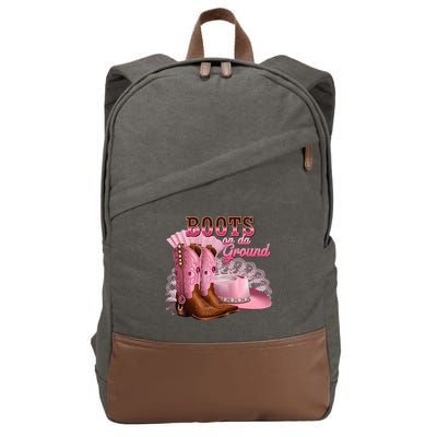 Boots On The Ground, Cowgirl Linedance, Boot Cowboy Western Cotton Canvas Backpack