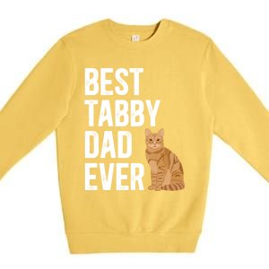 Best Orange Tabby Cat Dad Ever Orange Tabby Cat Owner Gift Premium Crewneck Sweatshirt