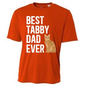 Best Orange Tabby Cat Dad Ever Orange Tabby Cat Owner Gift Cooling Performance Crew T-Shirt