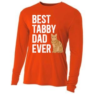 Best Orange Tabby Cat Dad Ever Orange Tabby Cat Owner Gift Cooling Performance Long Sleeve Crew