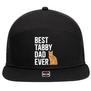 Best Orange Tabby Cat Dad Ever Orange Tabby Cat Owner Gift 7 Panel Mesh Trucker Snapback Hat