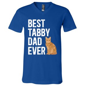 Best Orange Tabby Cat Dad Ever Orange Tabby Cat Owner Gift V-Neck T-Shirt