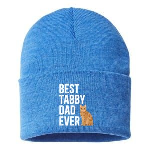 Best Orange Tabby Cat Dad Ever Orange Tabby Cat Owner Gift Sustainable Knit Beanie