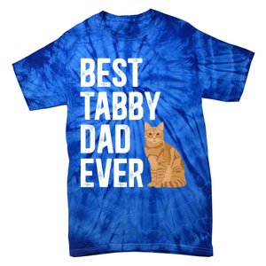 Best Orange Tabby Cat Dad Ever Orange Tabby Cat Owner Gift Tie-Dye T-Shirt