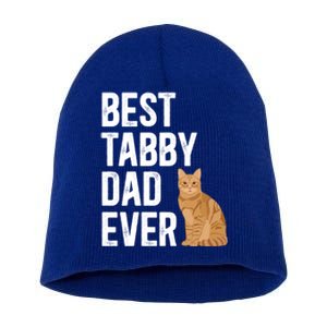 Best Orange Tabby Cat Dad Ever Orange Tabby Cat Owner Gift Short Acrylic Beanie