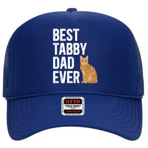 Best Orange Tabby Cat Dad Ever Orange Tabby Cat Owner Gift High Crown Mesh Back Trucker Hat