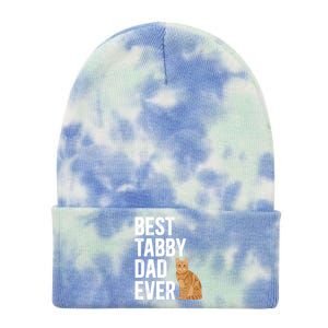 Best Orange Tabby Cat Dad Ever Orange Tabby Cat Owner Gift Tie Dye 12in Knit Beanie