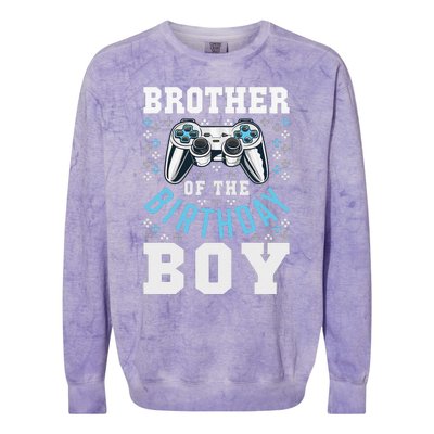 Brother of the Birthday Matching Video Gamer Birthday Colorblast Crewneck Sweatshirt