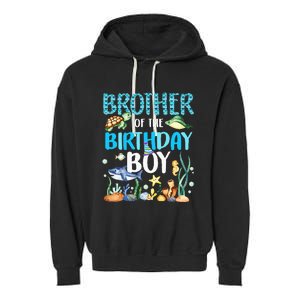 Brother Of The Birthday Boy Sea Fish Ocean Animals Aquarium Garment-Dyed Fleece Hoodie