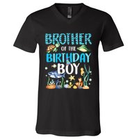 Brother Of The Birthday Boy Sea Fish Ocean Animals Aquarium V-Neck T-Shirt