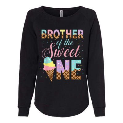 Brother Of The Sweet One Ice Cream 1st First Birthday Family Womens California Wash Sweatshirt