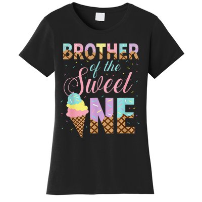 Brother Of The Sweet One Ice Cream 1st First Birthday Family Women's T-Shirt