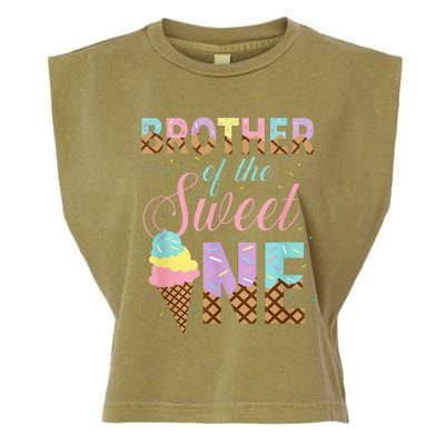 Brother Of The Sweet One Ice Cream 1st First Birthday Family Garment-Dyed Women's Muscle Tee