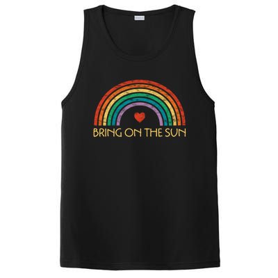 Bring On The Sun Cheerful Summer Sunshine Retro Rainbow Gift PosiCharge Competitor Tank