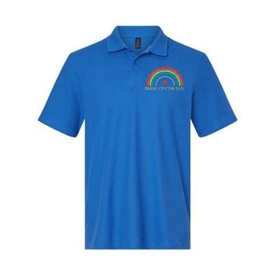 Bring On The Sun Cheerful Summer Sunshine Retro Rainbow Gift Softstyle Adult Sport Polo