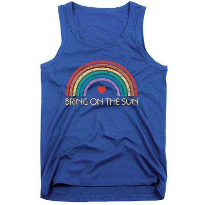 Bring On The Sun Cheerful Summer Sunshine Retro Rainbow Gift Tank Top