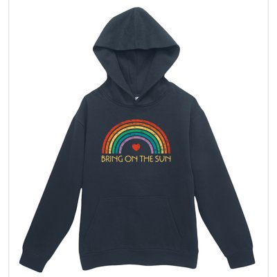 Bring On The Sun Cheerful Summer Sunshine Retro Rainbow Gift Urban Pullover Hoodie