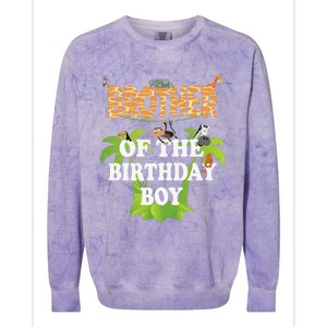 Brother Of The Birthday Zoo Theme Animal Party Colorblast Crewneck Sweatshirt