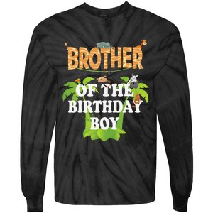 Brother Of The Birthday Zoo Theme Animal Party Tie-Dye Long Sleeve Shirt