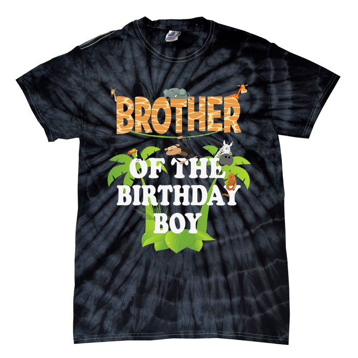 Brother Of The Birthday Zoo Theme Animal Party Tie-Dye T-Shirt