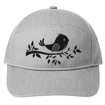 Bird On The Branch Birder Birdwatching Ornithologist 7-Panel Snapback Hat