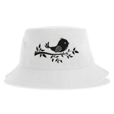 Bird On The Branch Birder Birdwatching Ornithologist Sustainable Bucket Hat