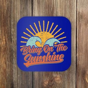 Bring On The Sunshine Retro Sun Summer Beach Waves Gift Coaster