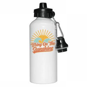 Bring On The Sunshine Retro Sun Summer Beach Waves Gift Aluminum Water Bottle