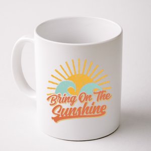 Bring On The Sunshine Retro Sun Summer Beach Waves Gift Coffee Mug