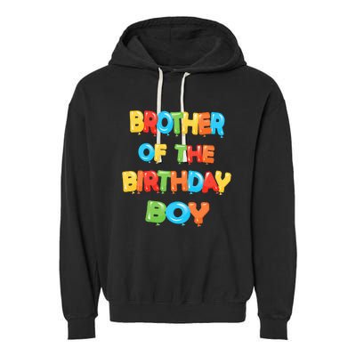 Brother Of The Birthday Balloon Party Garment-Dyed Fleece Hoodie