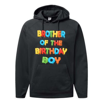 Brother Of The Birthday Balloon Party Performance Fleece Hoodie