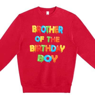 Brother Of The Birthday Balloon Party Premium Crewneck Sweatshirt